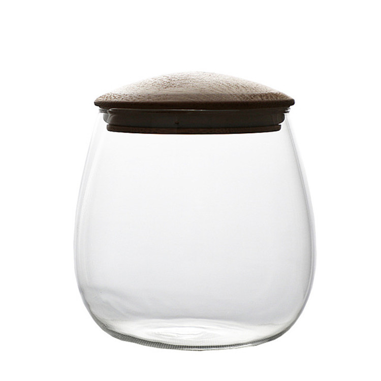 Wholesale Clear High Borosilicate Round GlassJar Candy Spice Jar Honey Glass Ja