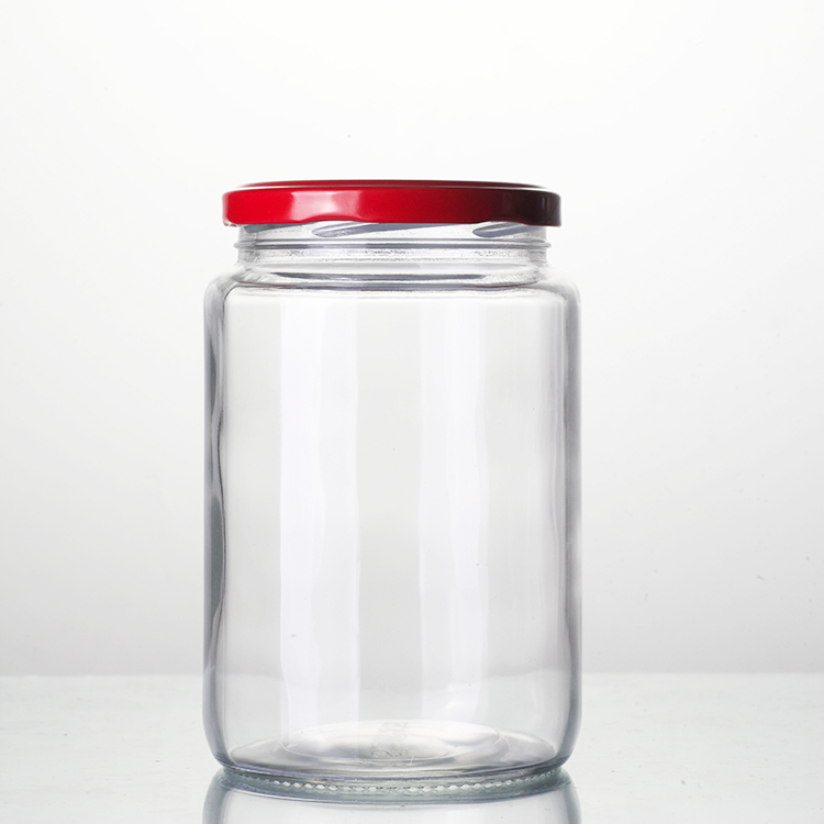 Wholesale Clear Large 750ML 25OZ Jam Sauce Honey Bottles Pickle Container Food Glass Jar With Lug Lids