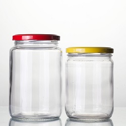 Wholesale Clear Large 750ML 25OZ Jam Sauce Honey Bottles Pickle Container Food Glass Jar With Lug Lids