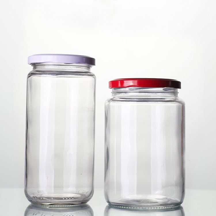Wholesale Clear Large 750ML 25OZ Jam Sauce Honey Bottles Pickle Container Food Glass Jar With Lug Lids