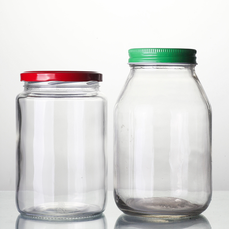 Wholesale Clear Large 750ML 25OZ Jam Sauce Honey Bottles Pickle Container Food Glass Jar With Lug Lids