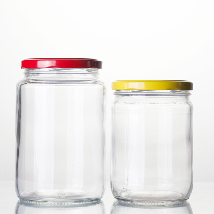 Wholesale Clear Large 750ML 25OZ Jam Sauce Honey Bottles Pickle Container Food Glass Jar With Lug Lids
