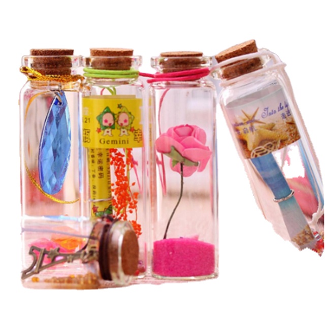 Wholesale Clear Mini Glass Bottle Glass Wishing Bottle With Cork  For Packaging
