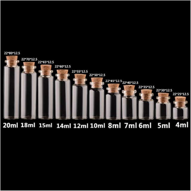 Wholesale Clear Mini Glass Bottle Glass Wishing Bottle With Cork For Packaging
