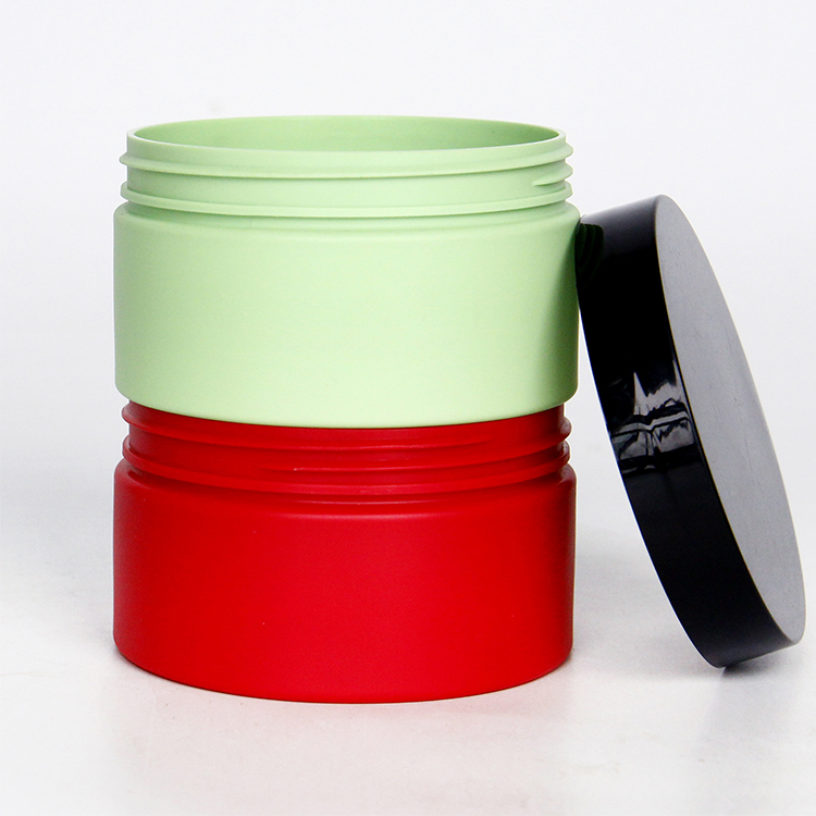 Wholesale Clear Round Plastic Cosmetic Jars with Screw Caps for Skincare 250ML 300ML 200ML 100ML