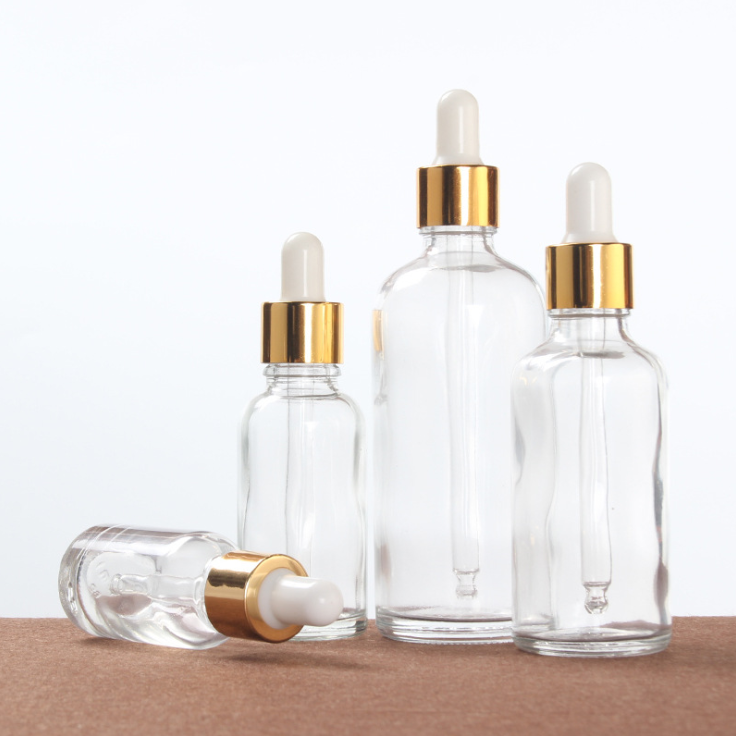 Wholesale Clear Transparent Empty Essential Oil Skin Care Massage Oil Glass Dropper Bottle 5ml 10ml 15ml 20ml 30ml 50ml 100ml