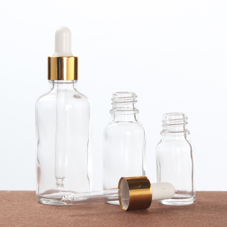Wholesale Clear Transparent Empty Essential Oil Skin Care Massage Oil Glass Dropper Bottle 5ml 10ml 15ml 20ml 30ml 50ml 100ml