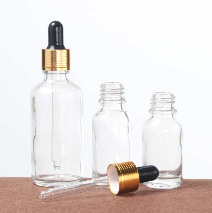 Wholesale Clear Transparent Empty Essential Oil Skin Care Massage Oil Glass Dropper Bottle 5ml 10ml 15ml 20ml 30ml 50ml 100ml