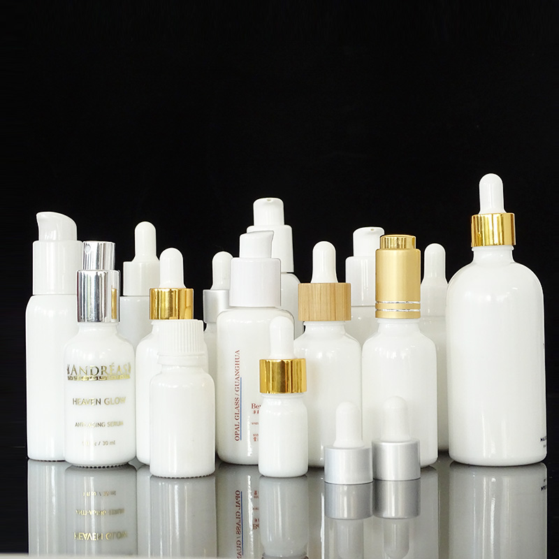 Wholesale Cosmetic 50ml 100ml White ceramic Facial Lotion Hand Cream Packaging glass Bottle for Skincare