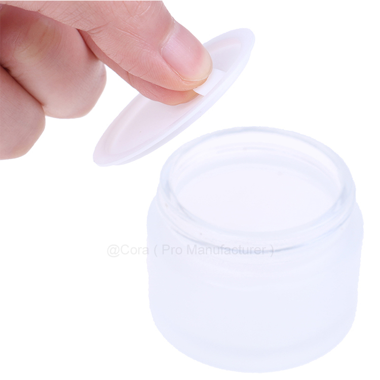 Wholesale Cosmetic Bottle Glass Cream Lotion Bamboo Jar Scrub Containers