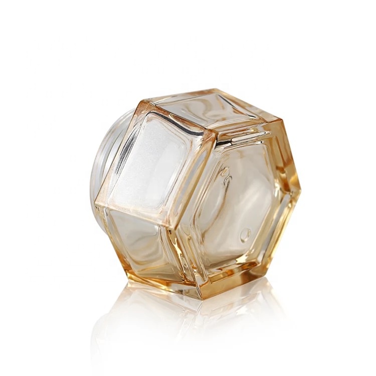 Wholesale Cosmetic Container Round Mouth Luxury Lid Customized Face Cream Sealable Fancy Double Wall Glass Jars