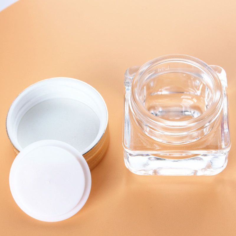 Wholesale Cosmetic Container Round Mouth Luxury Lid Customized Face Cream Sealable Fancy Double Wall Glass Jars