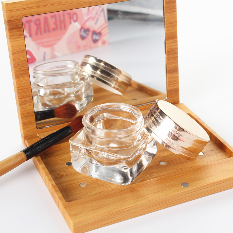 Wholesale Cosmetic Container Round Mouth Luxury Lid Customized Face Cream Sealable Fancy Double Wall Glass Jars