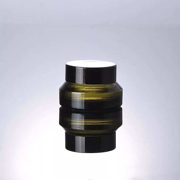 Wholesale Cosmetic Containers Frosted Clear Glass Cream Jar with wooden lid