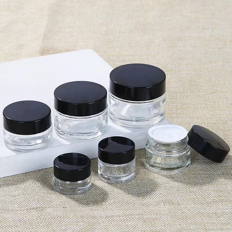 Wholesale Cosmetic Glass Cream Jar frosted cream glass cosmetic jar 5g 10g 15g 20g 30g 50g