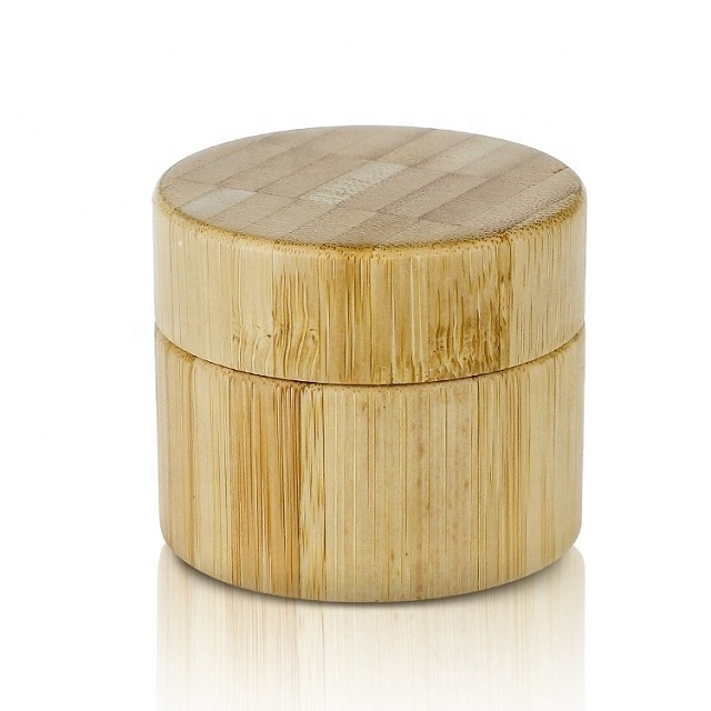 Wholesale Cosmetic Packaging 30ml 50ml 100ml Small Glass Bamboo Cream Jar with Wooden Lid glass jars and lids personal care