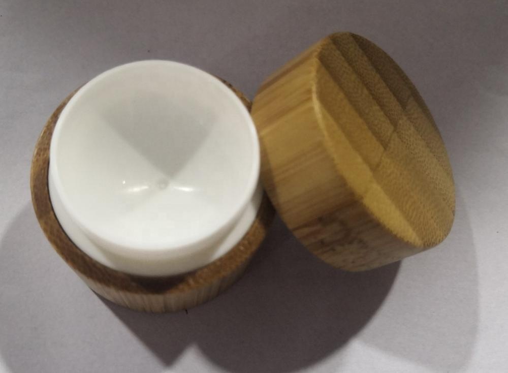 Wholesale Cosmetic Packaging 30ml 50ml 100ml Small Glass Bamboo Cream Jar with Wooden Lid glass jars and lids personal care