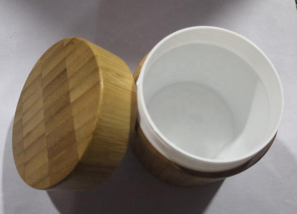 Wholesale Cosmetic Packaging 30ml 50ml 100ml Small Glass Bamboo Cream Jar with Wooden Lid glass jars and lids personal care