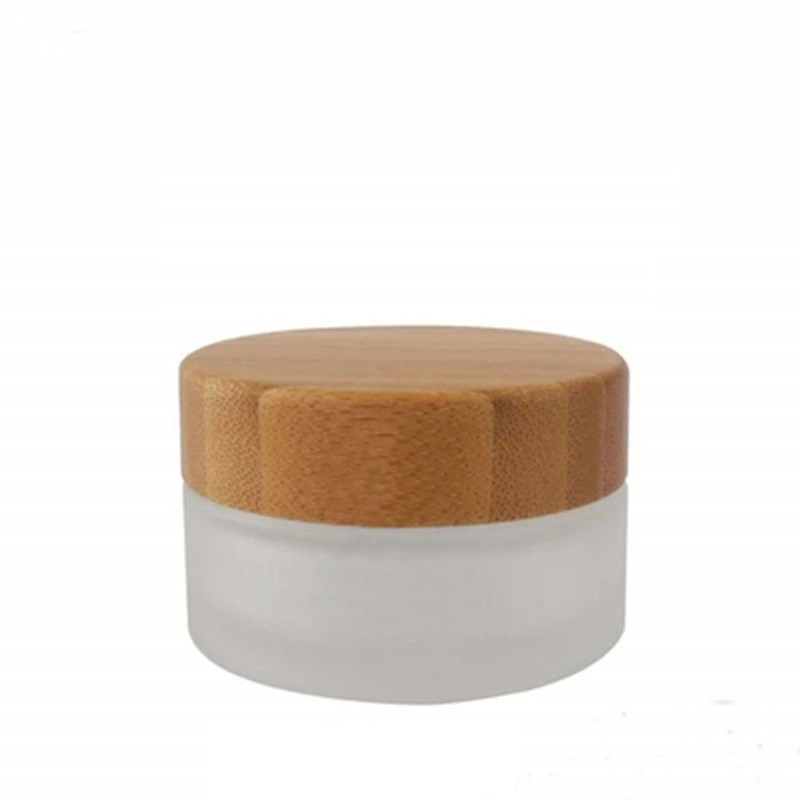 Wholesale Cosmetic Packaging 50ml Small PP Bamboo Cream Jar with bamboo cap