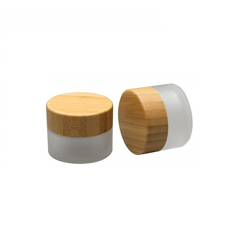 Wholesale Cosmetic Packaging 50ml Small PP Bamboo Cream Jar with bamboo cap