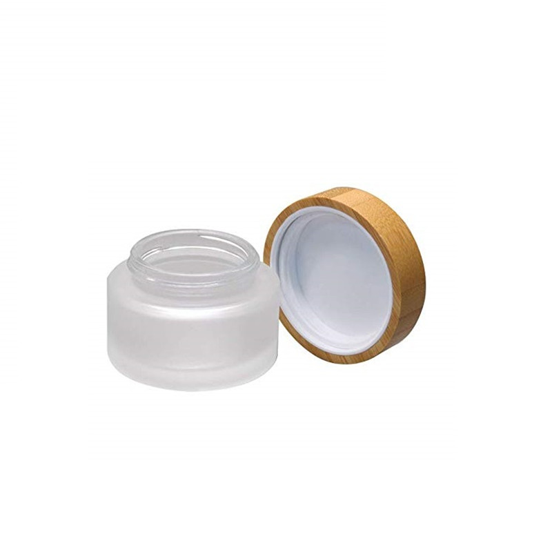 Wholesale Cosmetic Packaging 50ml Small PP Bamboo Cream Jar with bamboo cap