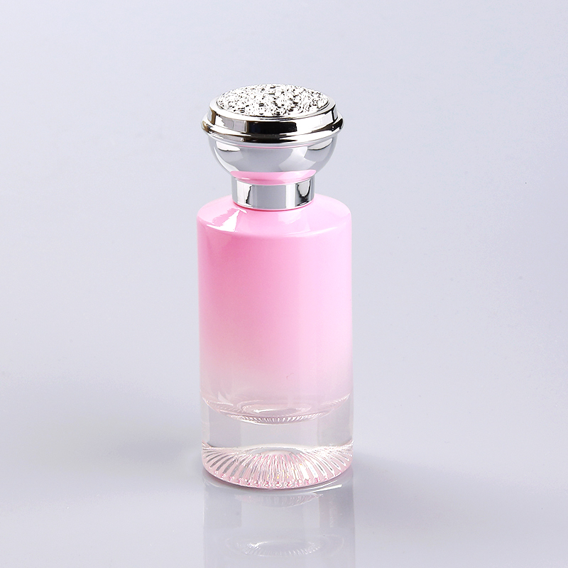Wholesale Cosmetic Packaging Gradual Coating Pink Color Unique Perfume Empty Glass Bottle 50ml