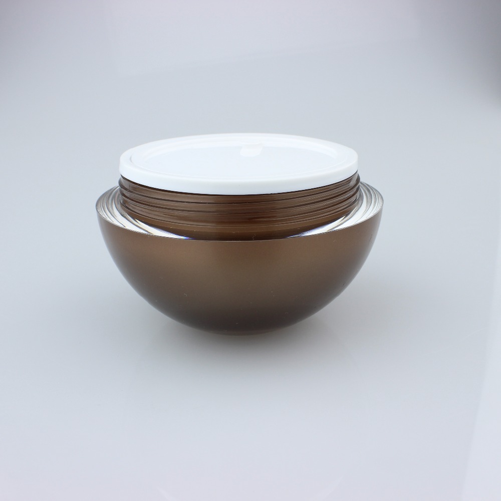 Wholesale Cosmetic Packaging Jar 5g 10g 30g 50g, Brown Shimmery Acrylic Ball Jar 100g