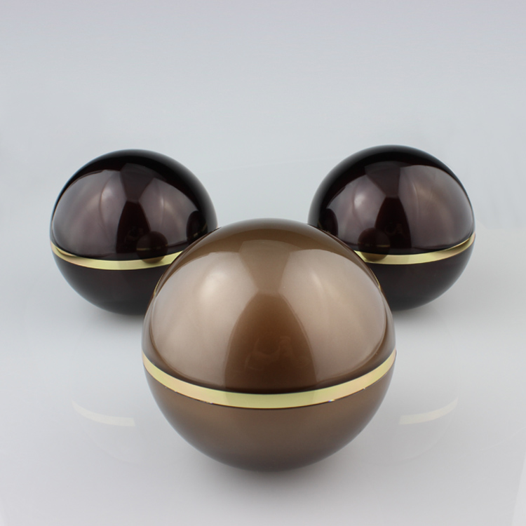 Wholesale Cosmetic Packaging Jar 5g 10g 30g 50g, Brown Shimmery Acrylic Ball Jar 100g