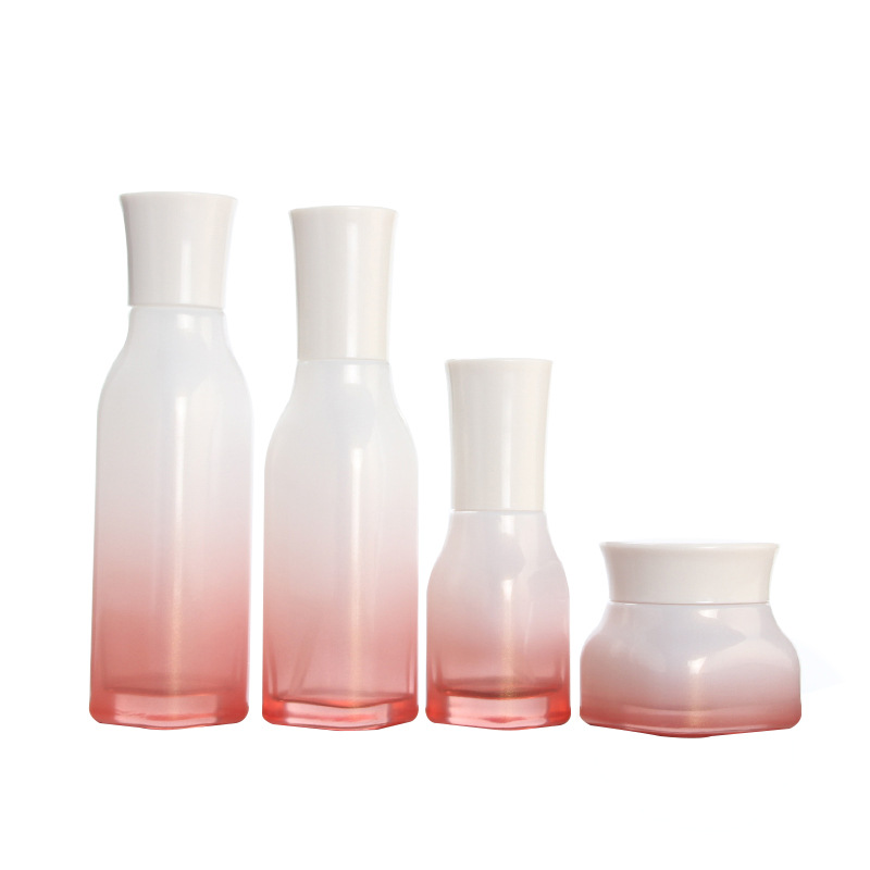Wholesale Cosmetic Packaging Skincare Inner Bottling Bottle Gradient Lotion Glass Spray Pump Bottle 40ml 100ml 120ml