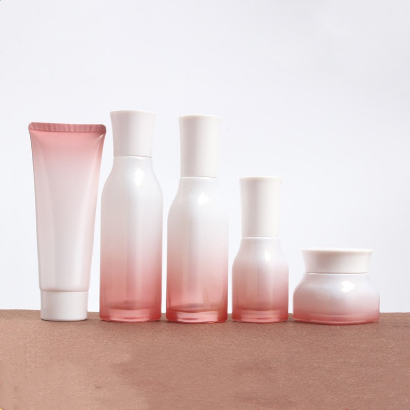 Wholesale Cosmetic Packaging Skincare Inner Bottling Bottle Gradient Lotion Glass Spray Pump Bottle 40ml 100ml 120ml