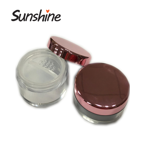 Wholesale Cosmetic makeup round loose powder jar with rotating sifter
