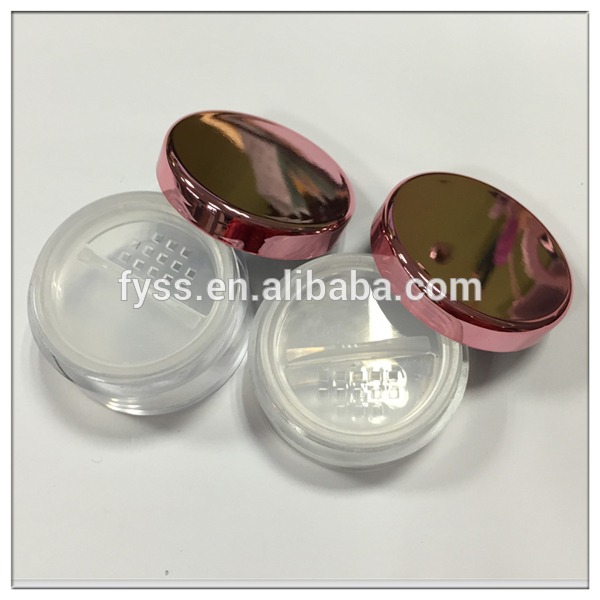 Wholesale Cosmetic makeup round loose powder jar with rotating sifter