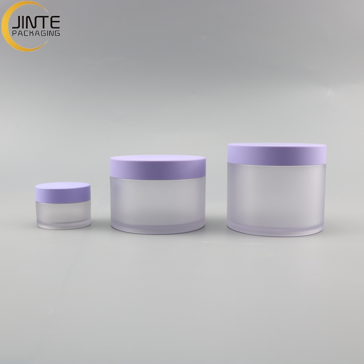 Wholesale Cosmetics Container New Design Purple Jar 150ml 1oz 2oz 4oz 6oz 8oz PETG plastic jar with lids for body butter