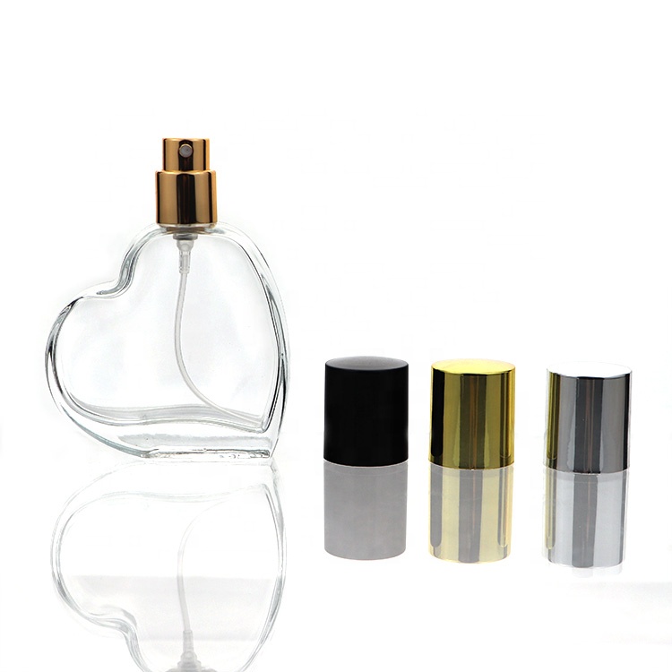 Wholesale Creative Design Heart Shape 35ml Spray Perfume Glass Bottle