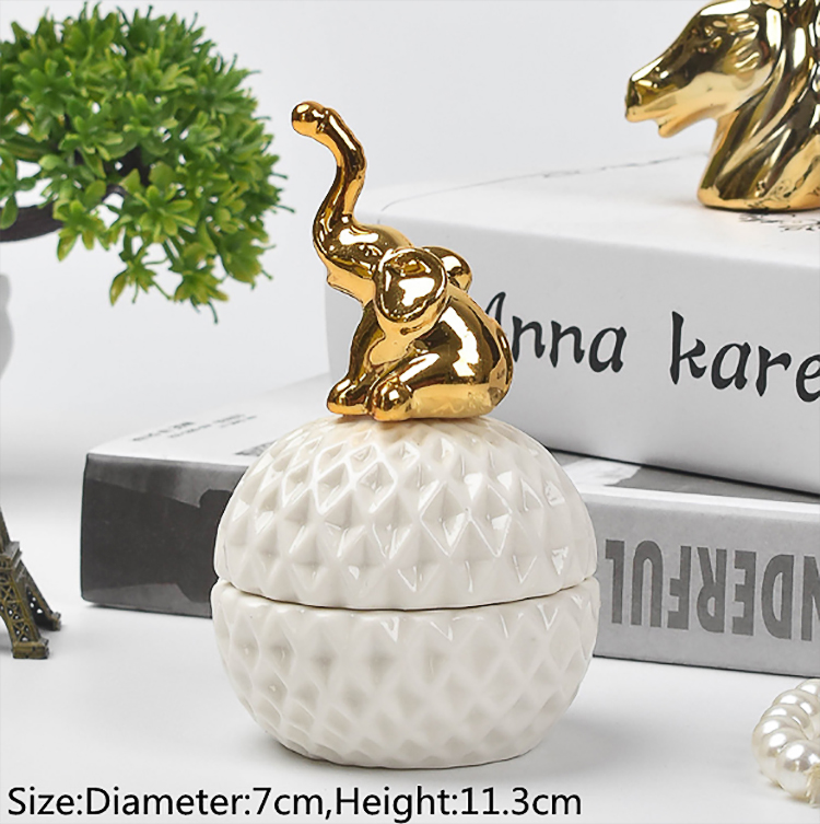 Wholesale Creative Modern style process Ceramic jewelry box home storage jars for home decor