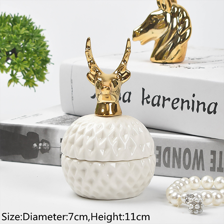 Wholesale Creative Modern style process Ceramic jewelry box home storage jars for home decor