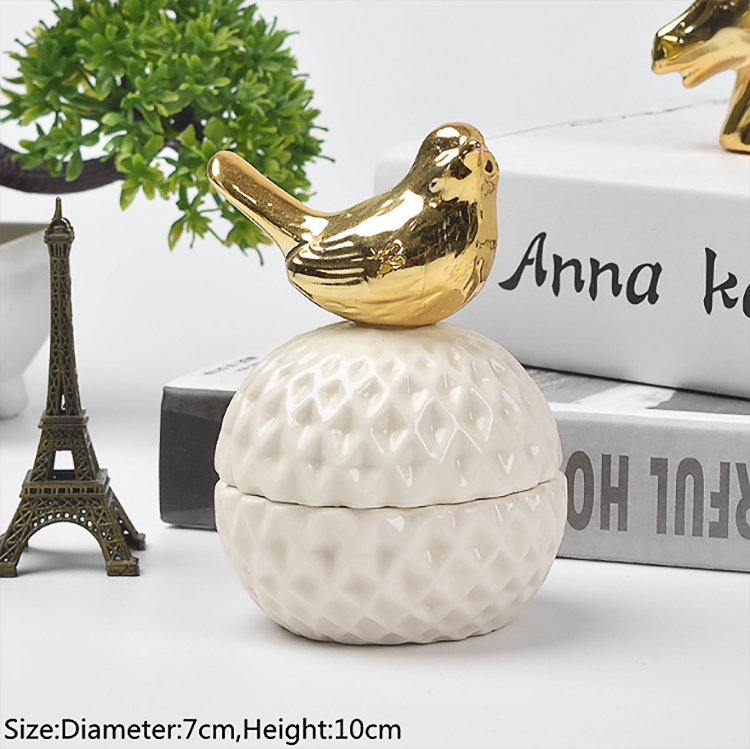 Wholesale Creative Modern style process Ceramic jewelry box home storage jars for home decor