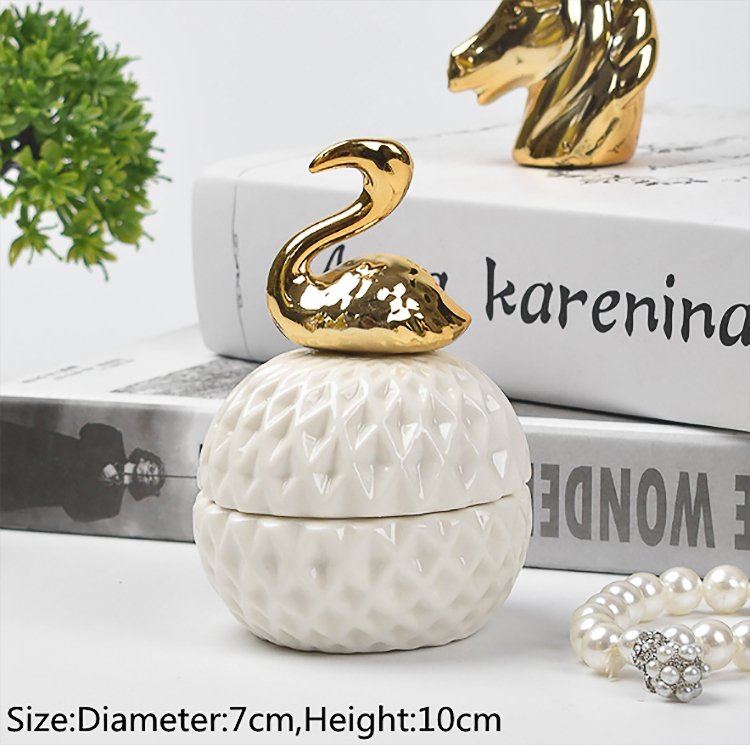 Wholesale Creative Modern style process Ceramic jewelry box home storage jars for home decor