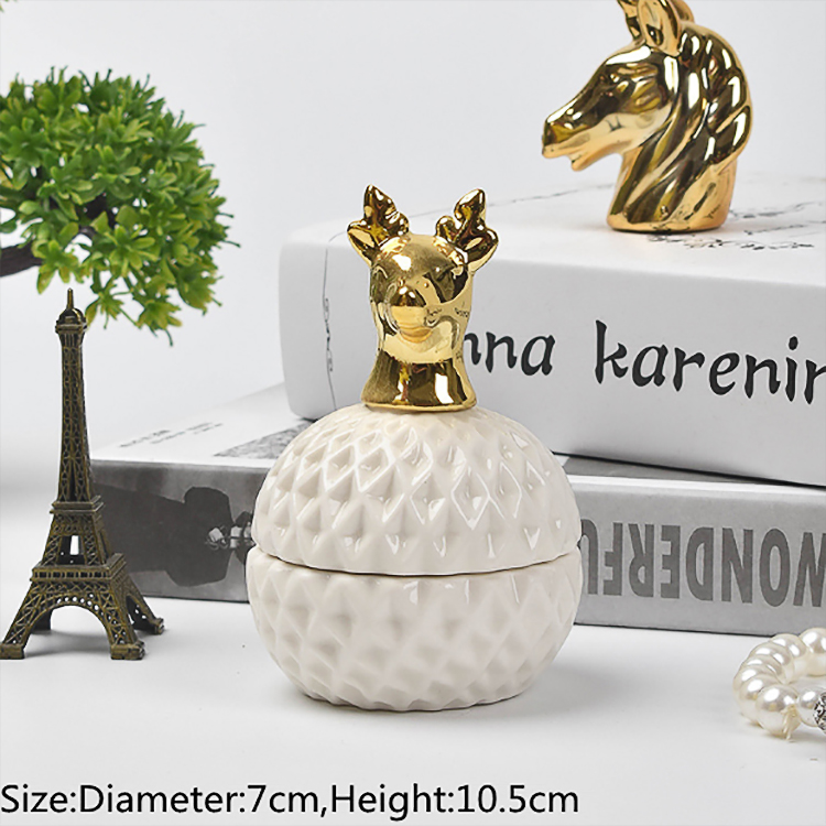 Wholesale Creative Modern style process Ceramic jewelry box home storage jars for home decor