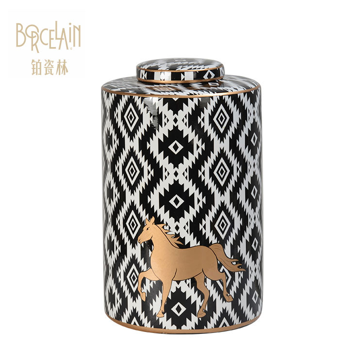 Wholesale Cuboid Porcelain Ceramic Ginger Jars With Lid