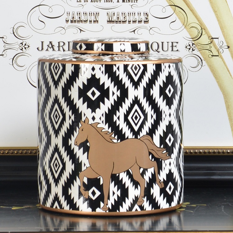 Wholesale Cuboid Porcelain Ceramic Ginger Jars With Lid