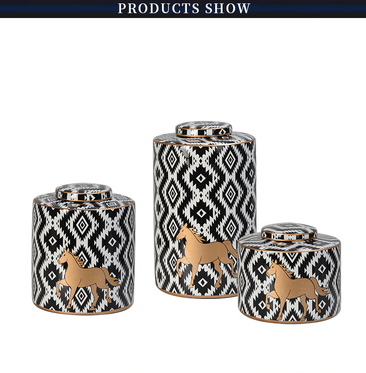 Wholesale Cuboid Porcelain Ceramic Ginger Jars With Lid