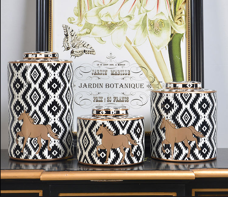 Wholesale Cuboid Porcelain Ceramic Ginger Jars With Lid