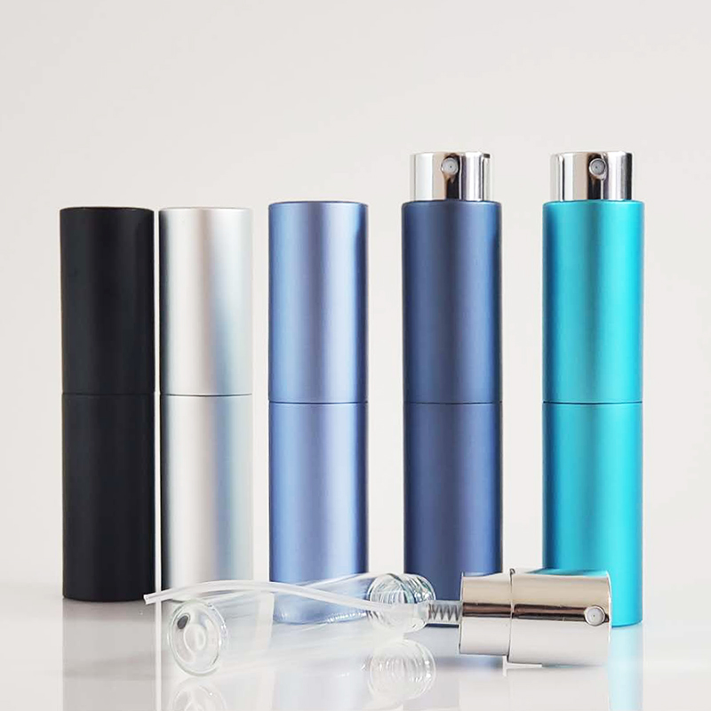 Wholesale Custom 5ml 8ml 10ml 15ml 20ml Plastic Aluminium Spray Black Empty Perfume Bottle