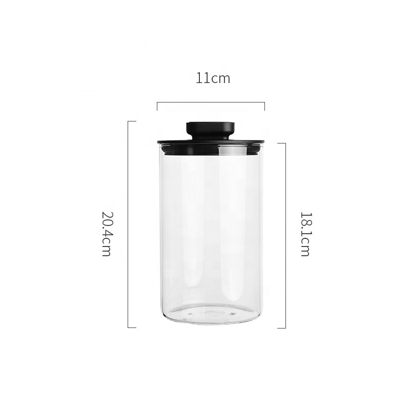 Wholesale Custom Clear Borosilicate Bamboo Lid Airtight Clear Food Grade Stash In Bulk Food Storage Glass Jar