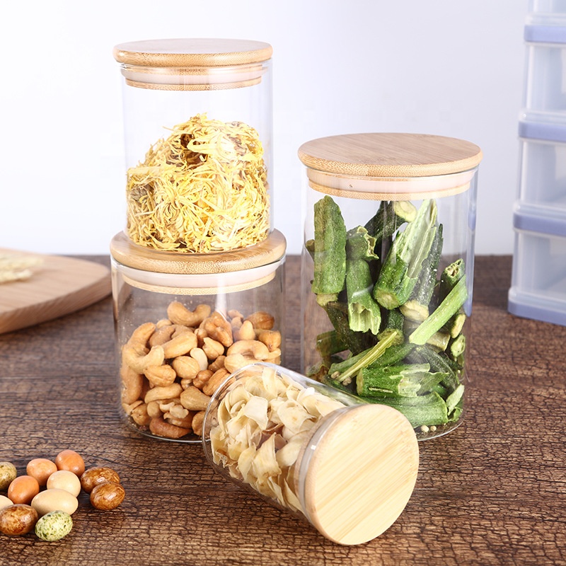 Wholesale Custom Clear Cookie Food Grade Airtight Storage Candy Coffee Jar Glass Container
