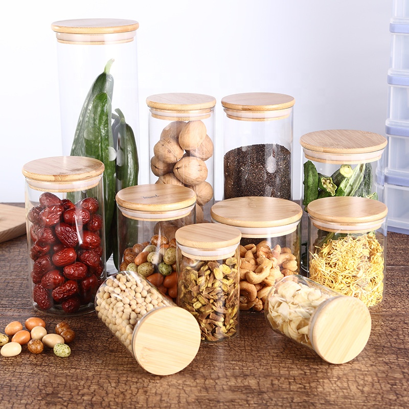 Wholesale Custom Clear Cookie Food Grade Airtight Storage Candy Coffee Jar Glass Container
