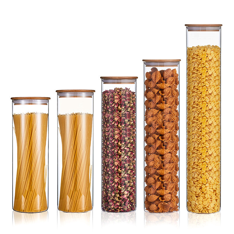 Wholesale Custom Clear Jar Coffee Empty Airtight Storage Borosilicate Glass Food Container