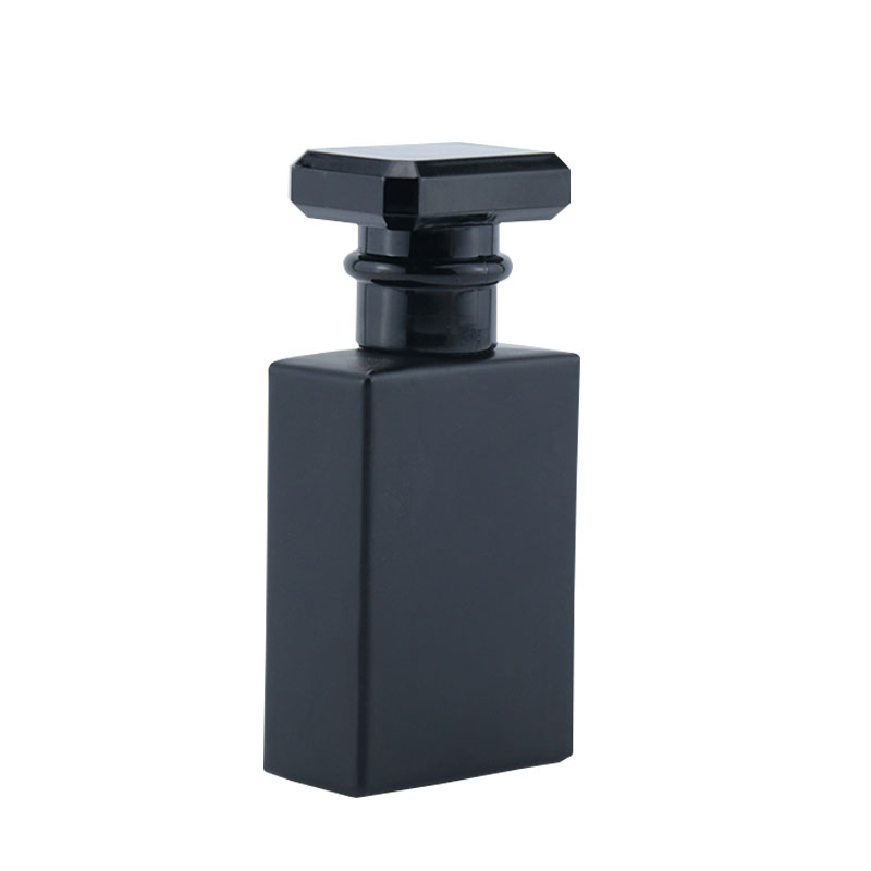 Wholesale Custom Design Empty Luxury Square Flat Black Spray Bottle Refillable Fancy 30ml Glass Perfume Bottle