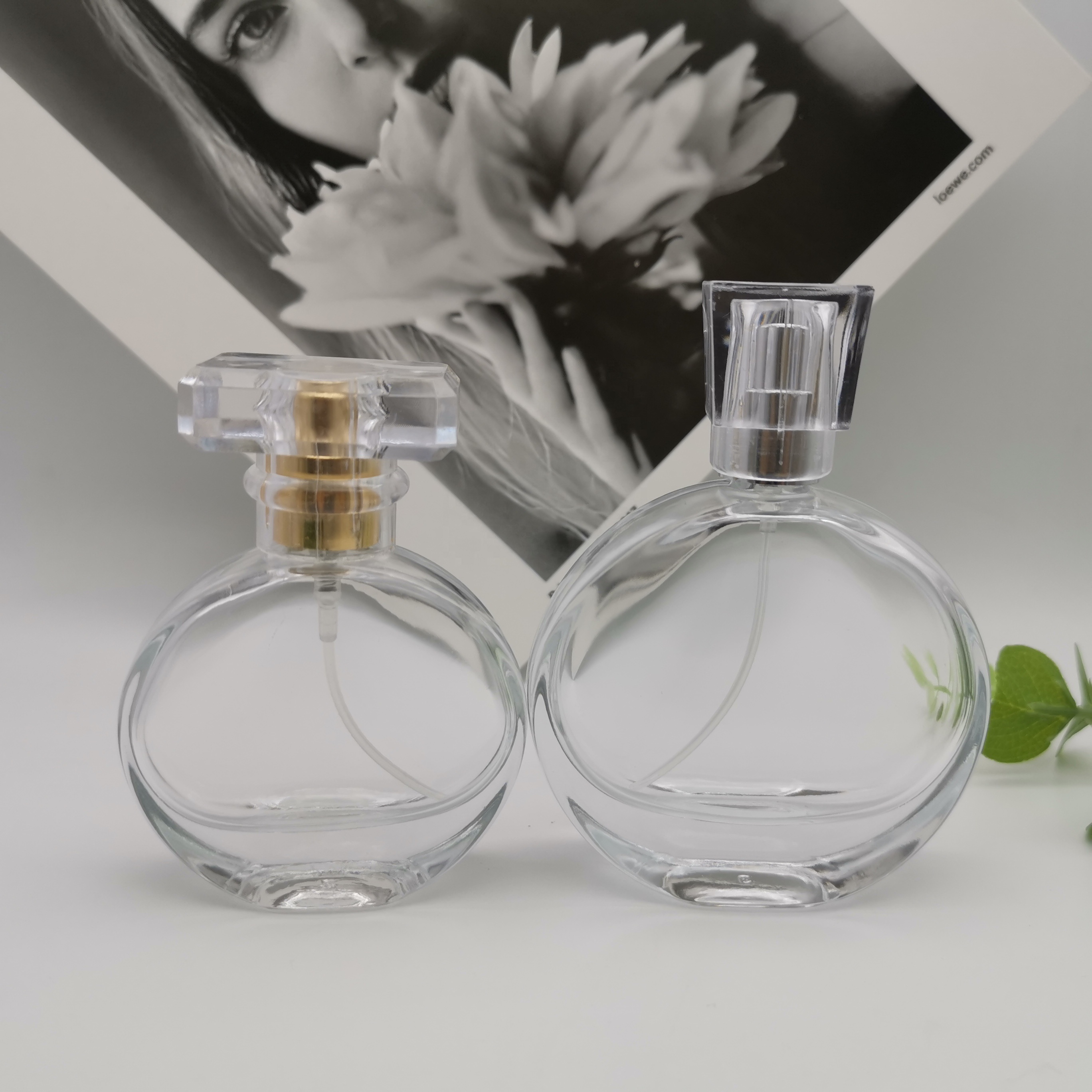 Wholesale Custom Design Luxury Empty 30ML 50ML 100MLGlass Round Perfume Bottle glass bottle
